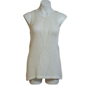 Cabi Sleeveless Knit Tunic Top Women's Size Medium Cream White